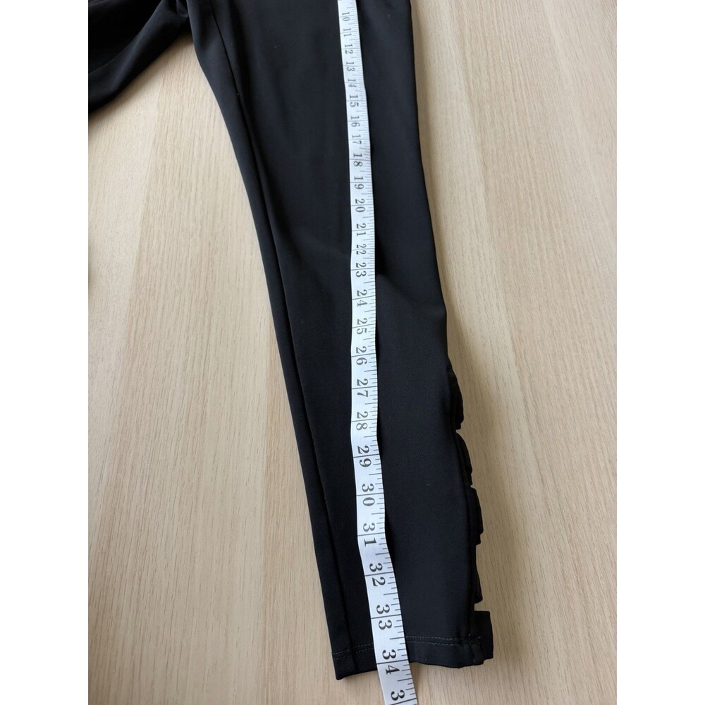 Cache Black Ankle Cutout Leggings Women Glam Pants Laser Stretch Elastic Waist M - Picture 7 of 10